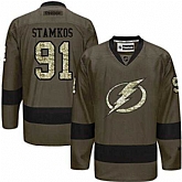 Glued Tampa Bay Lightning #91 Steven Stamkos Green Salute to Service NHL Jersey,baseball caps,new era cap wholesale,wholesale hats